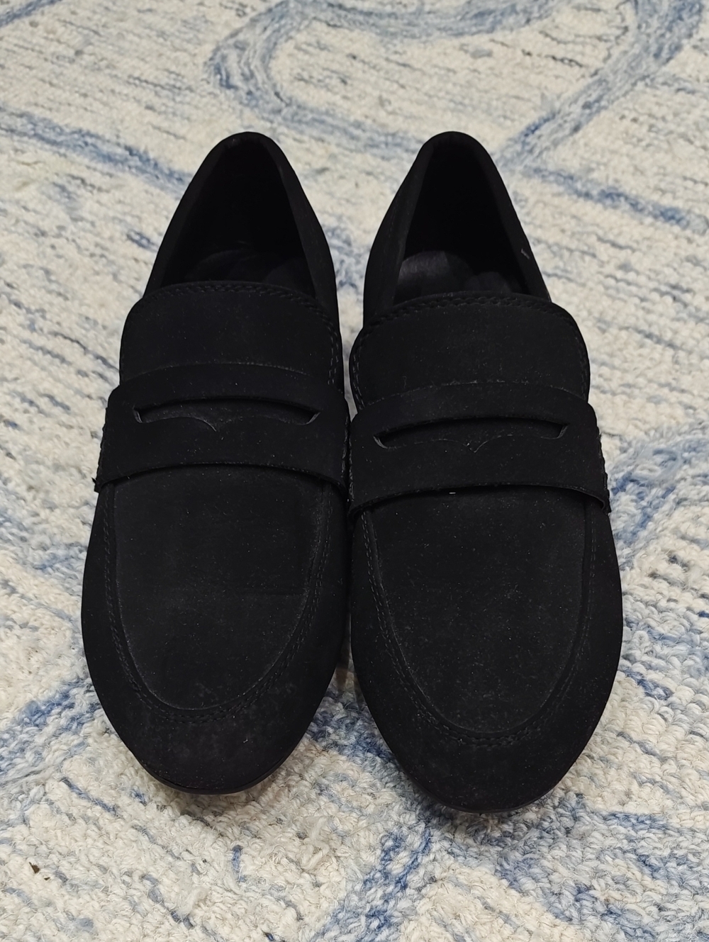 Black Rivet Women's Janelle Black Suede Penny Loafers - Classic Slip-On Style - Picture 1 of 7